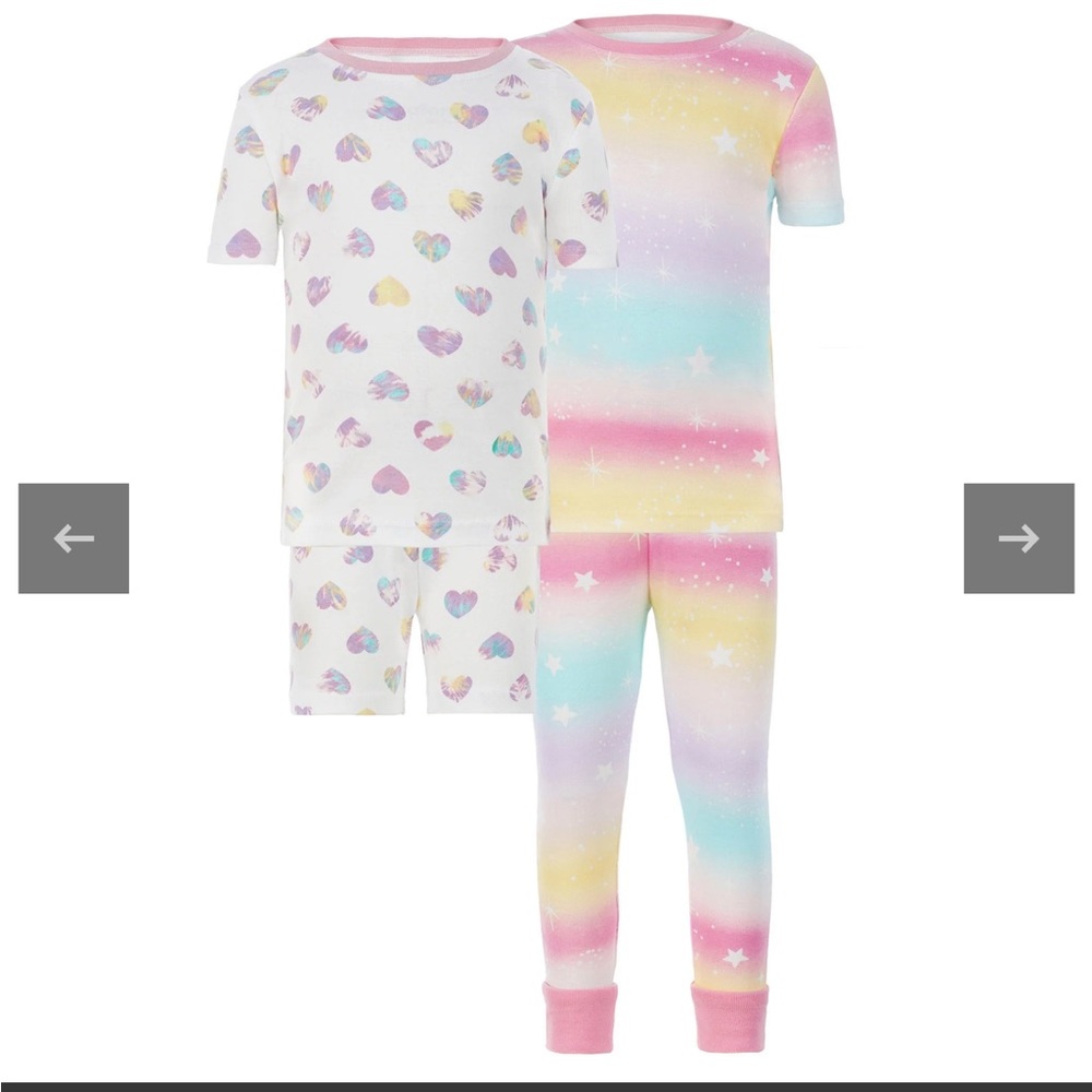 Kirkland kids 4 pc pajama set size 6, 7 (kms1)